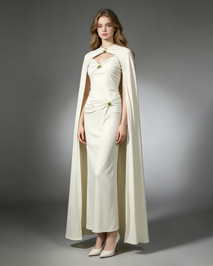 Twist Knot Bodysuit & Wrap Maxi Skirt Three-Piece Set