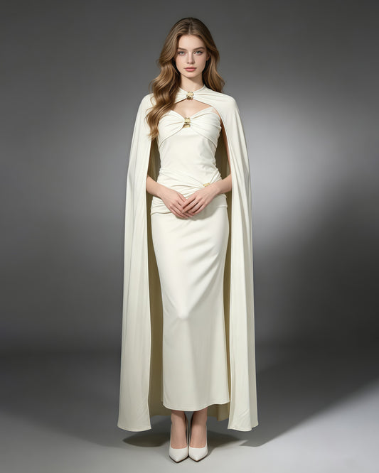 Twist Knot Bodysuit & Wrap Maxi Skirt Three-Piece Set
