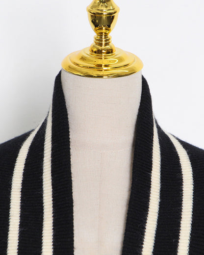 Hit Color Varsity Stripe Knit Cardigan