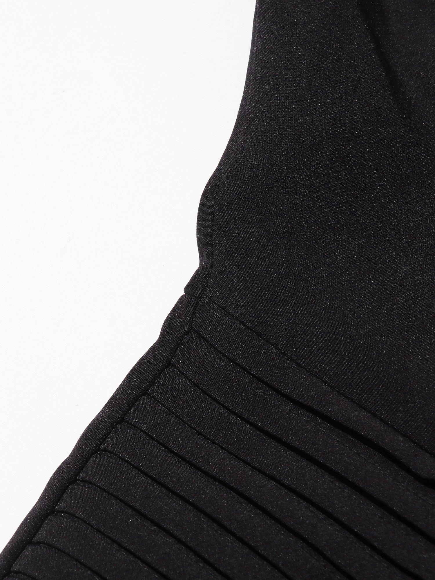 Glamorous One - Shoulder Pleated Black Maxi Dress