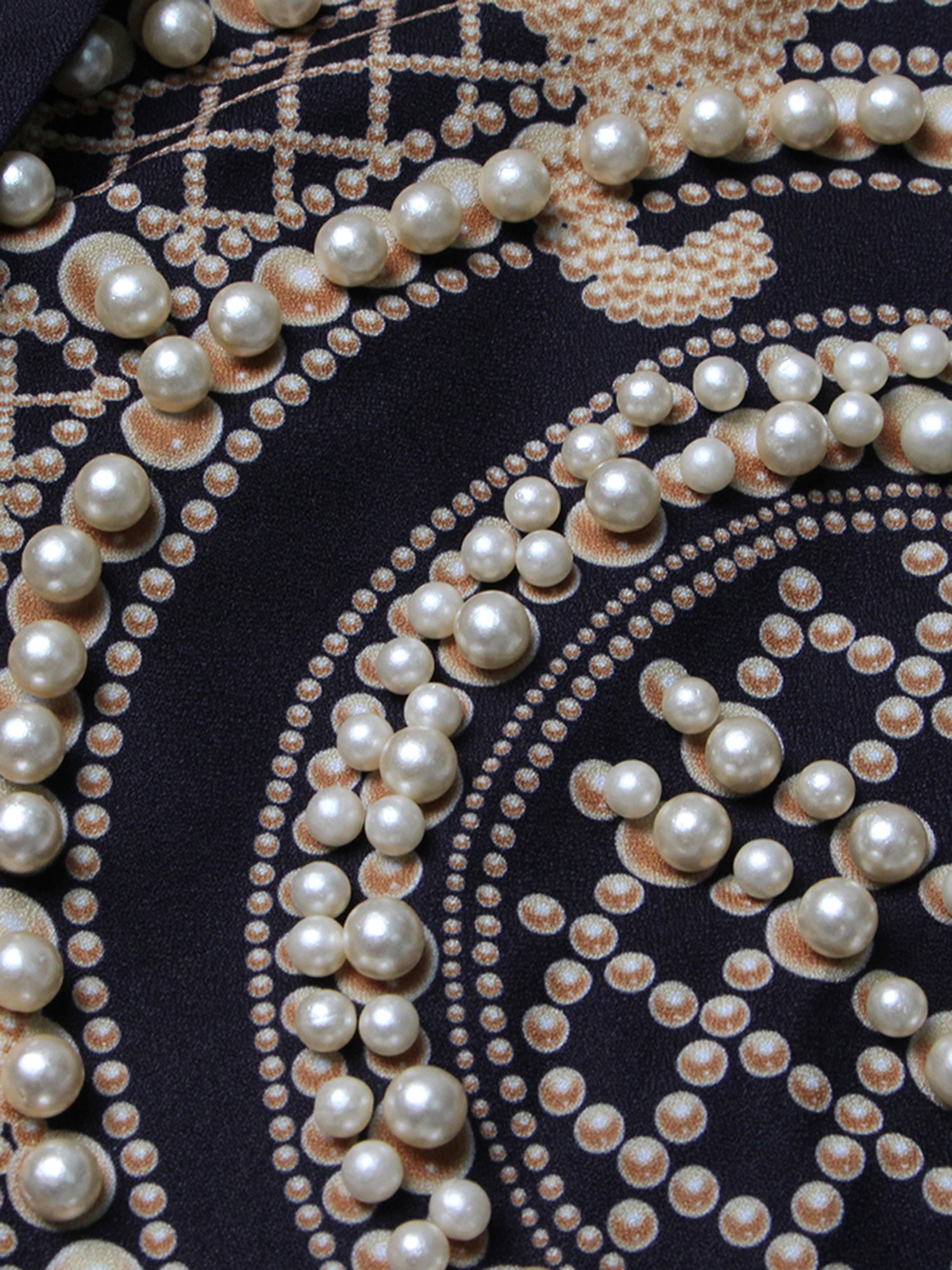 Luxurious Black Blazer with Gold and Pearl Embellishments