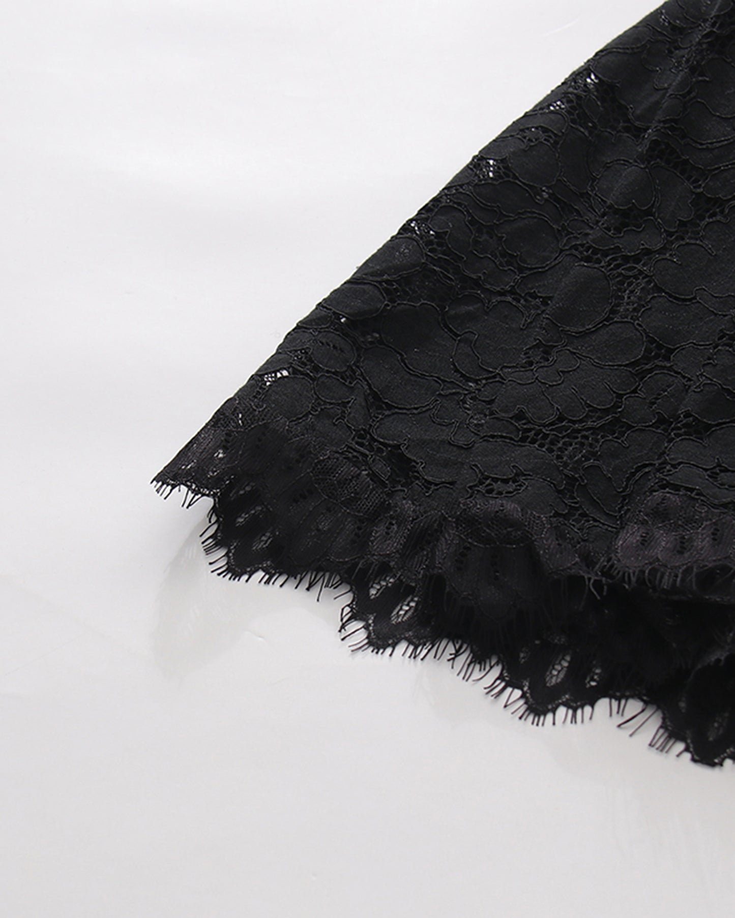 Black V-Neck Lace Flare Sleeve Mermaid Skirt Set