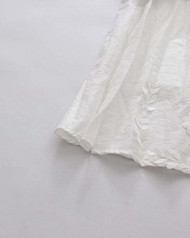 Beige 3D Floral Appliqué Maxi Dress