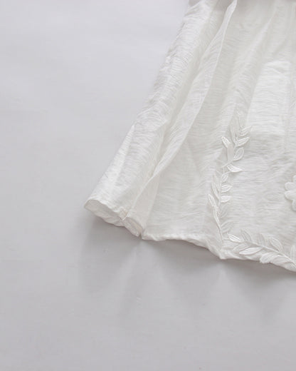 Beige 3D Floral Appliqué Maxi Dress