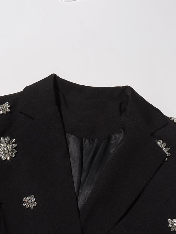Patchwork Diamonds Blazers Two Piece Set
