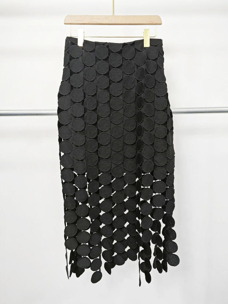 Chic Elegant Solid Midi Skirt