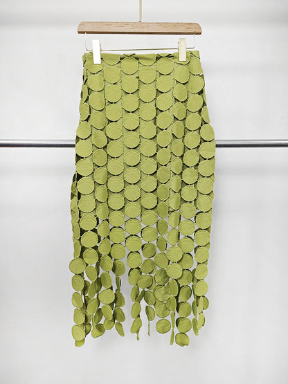 Chic Elegant Solid Midi Skirt