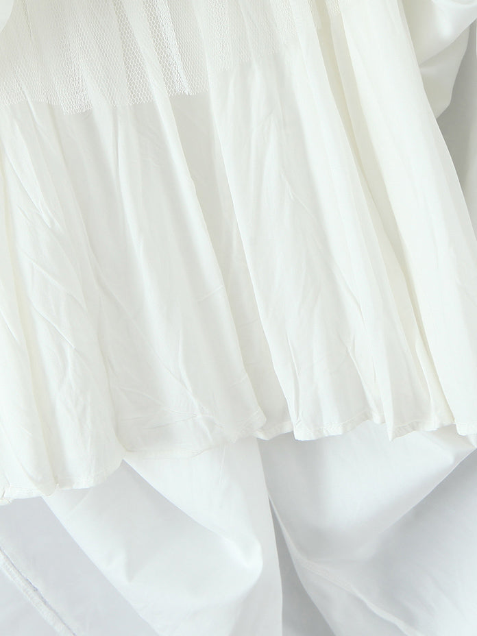 Square Collar Patchwork Bowknot Midi Dress