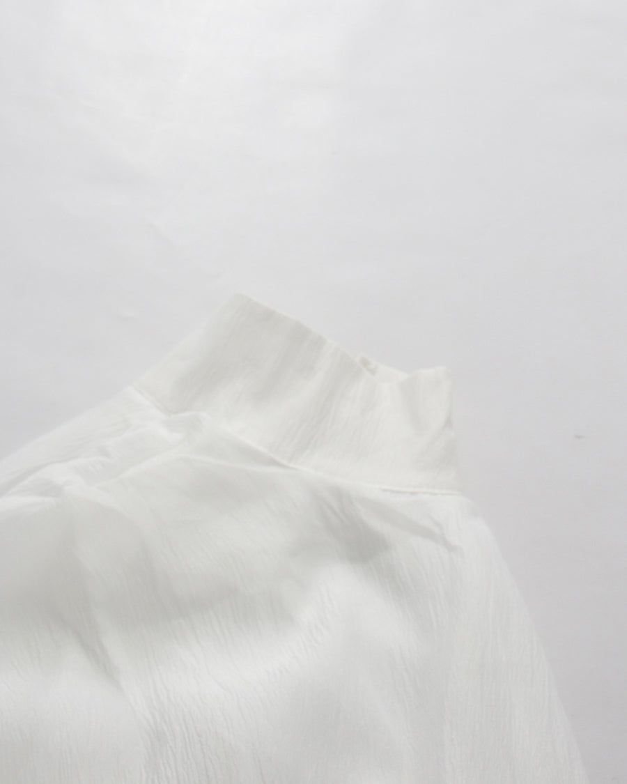 White Lace Up Ruffled Sheer Long Dress