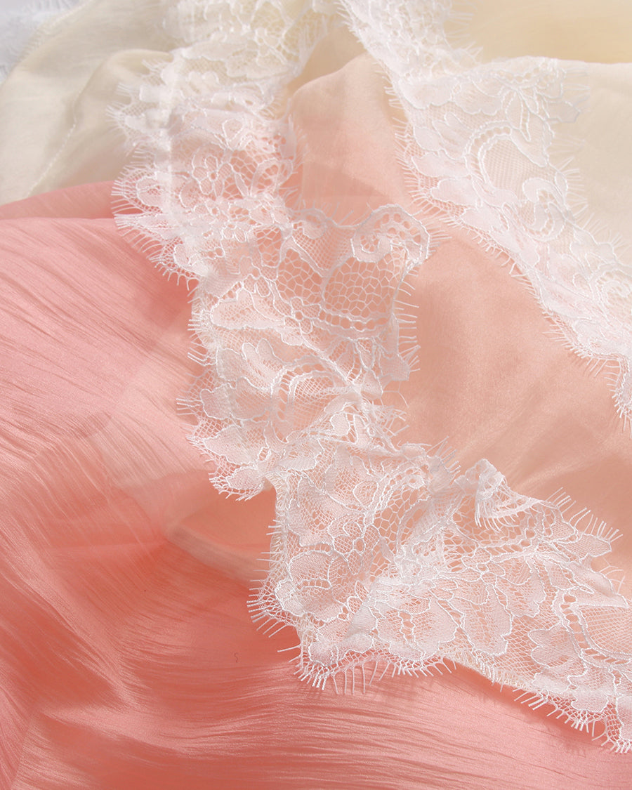 Pink Ombre Lace Tiered Midi Dress