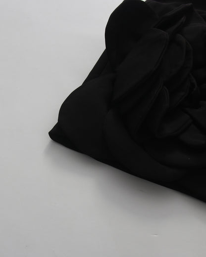 Black 3D Flower Strapless Mini Dress