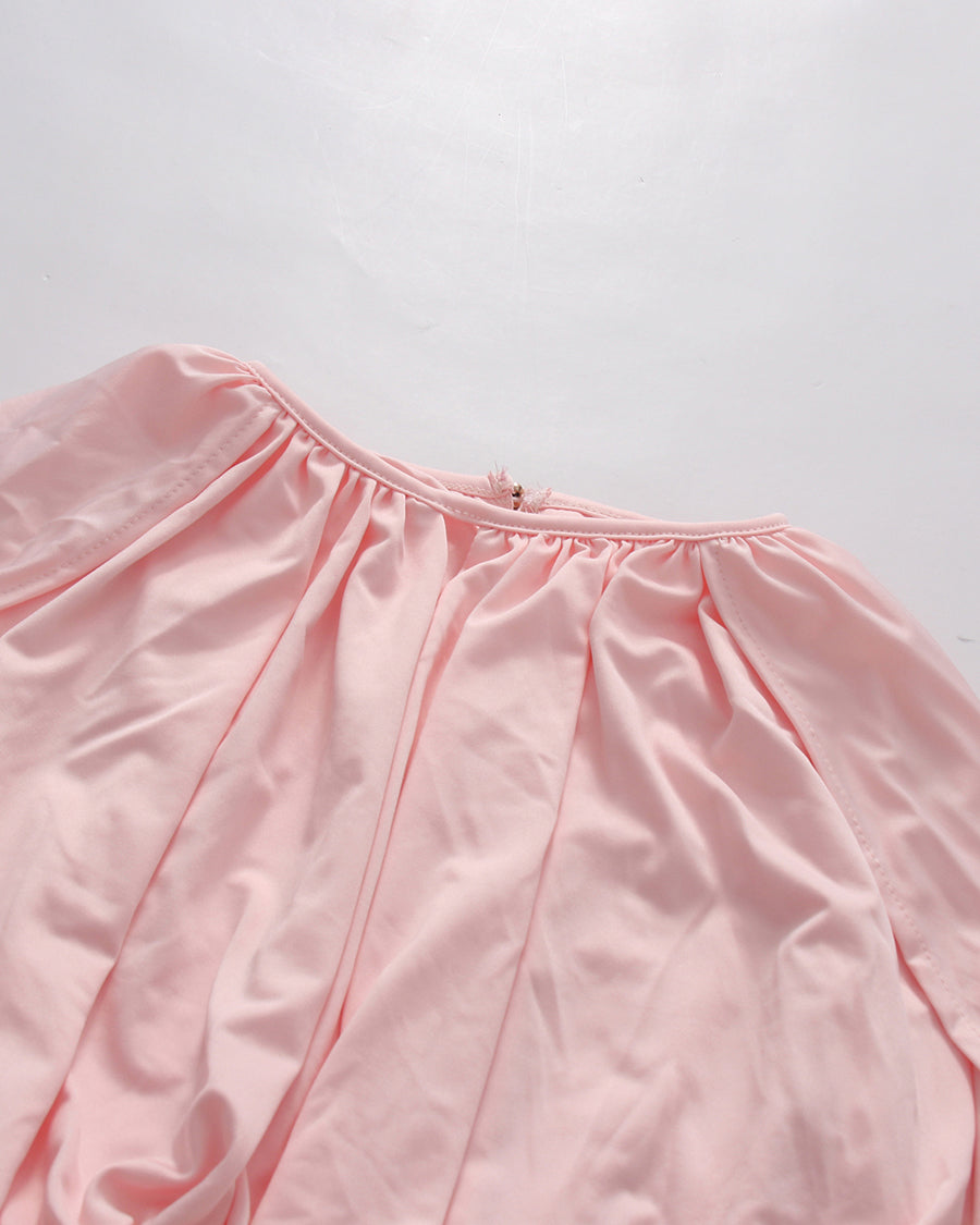Pink Ruched Crop Top Flowy Maxi Skirt Set