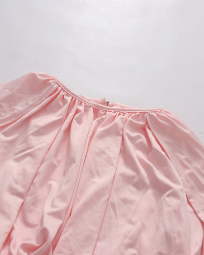 Pink Ruched Crop Top Flowy Maxi Skirt Set