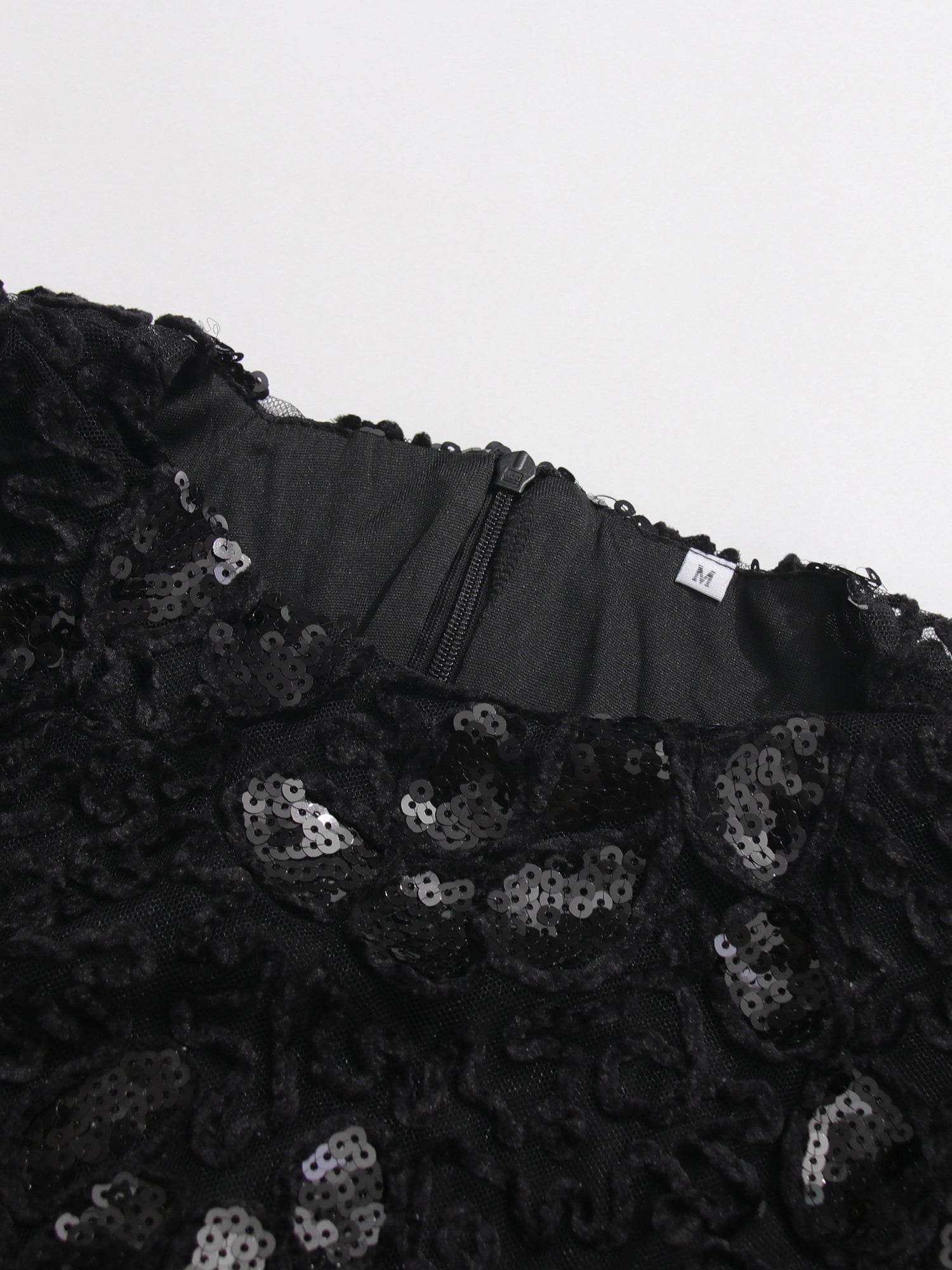 Glamorous Black Lace Embellished Long - Sleeve Maxi Dress