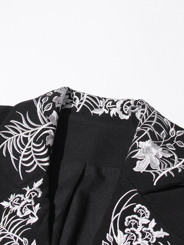Elegant Solid Patchwork Embroidery Jacket