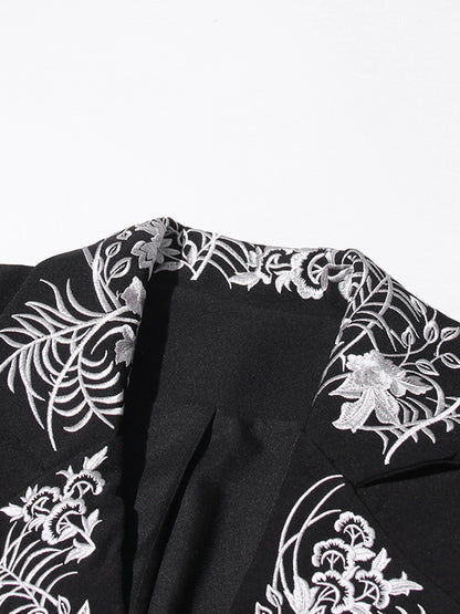 Elegant Solid Patchwork Embroidery Jacket