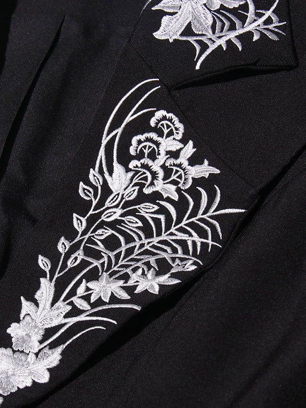 Elegant Solid Patchwork Embroidery Jacket