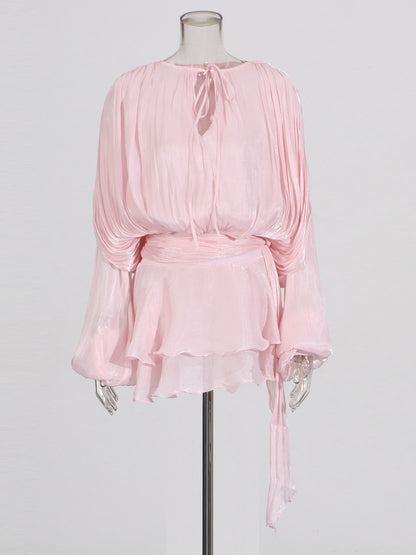 Elegant Tie - Neck Wrap Mini Dress Collection