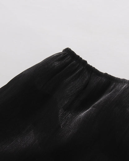 Black Off-Shoulder Ruched Puff Sleeve Mini Dress