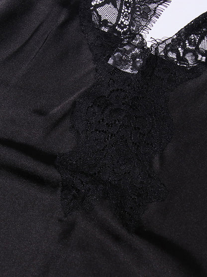 Hit Color Lace Side Slipt Long Dress