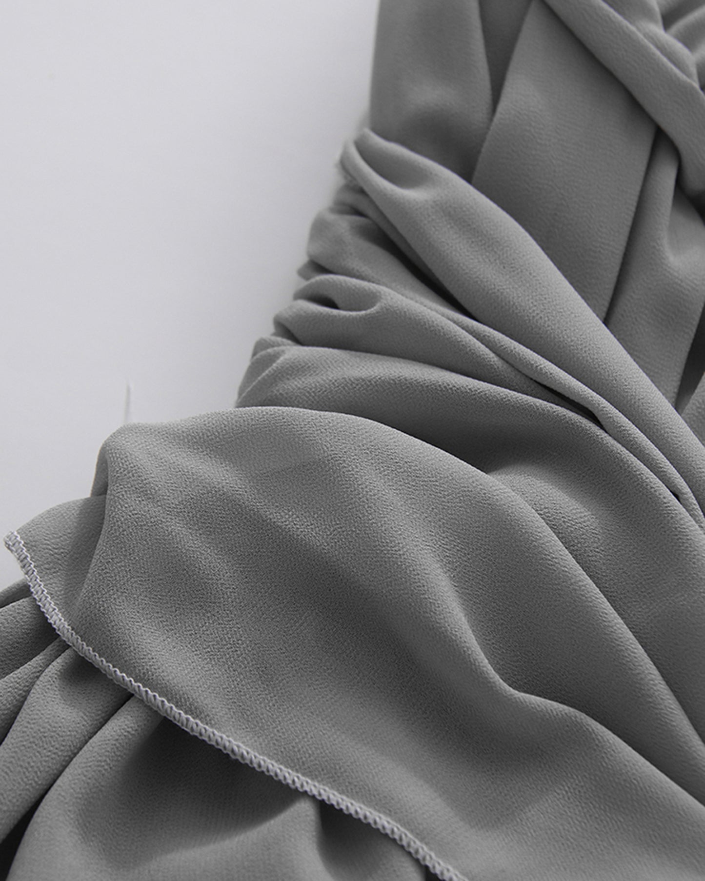 Grey Halter Neck Chiffon Waist Sash Maxi Dress