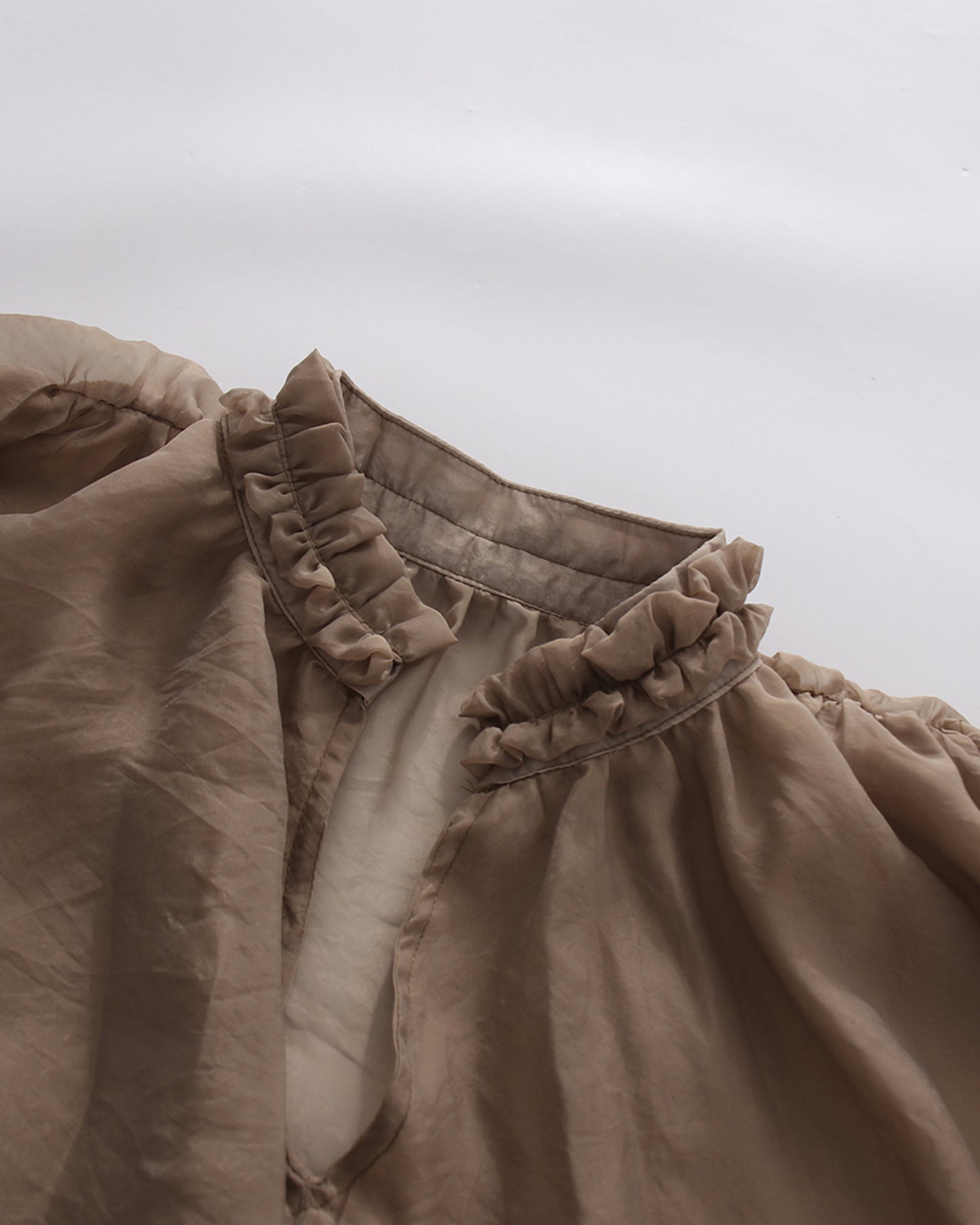Mochabrown Cape-Sleeve Ruffled Top Maxi Skirt Set
