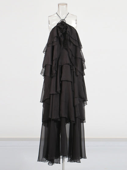 Irregular Solid Off Shoulder Long Dress