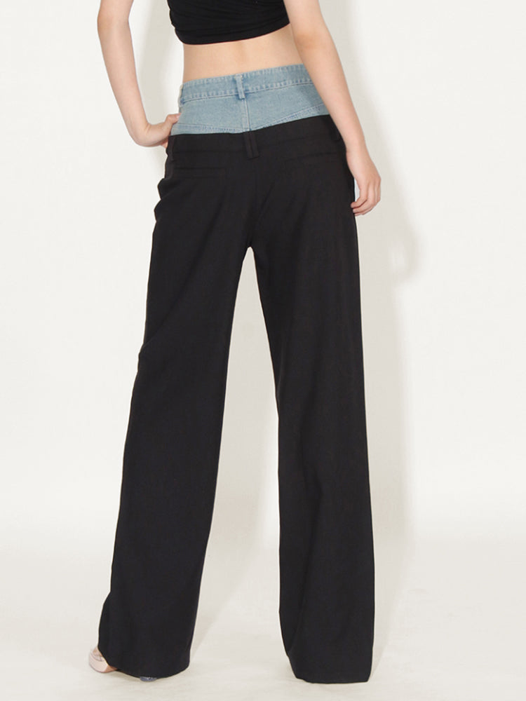 Denim Patchwork Trousers