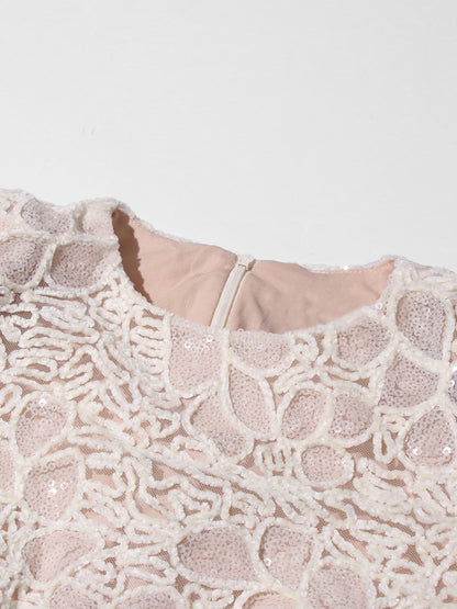 Patchwork Sequins Solid Long Dress