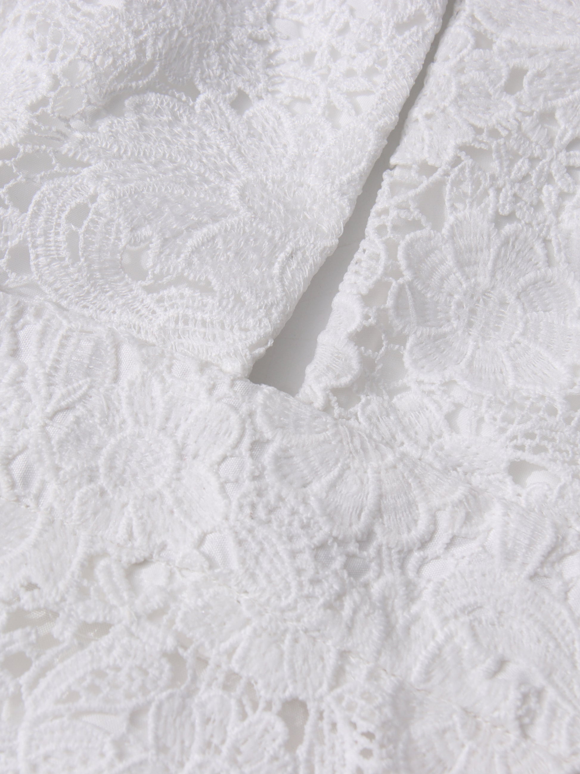 Solid Lace Ruffles Long Dress