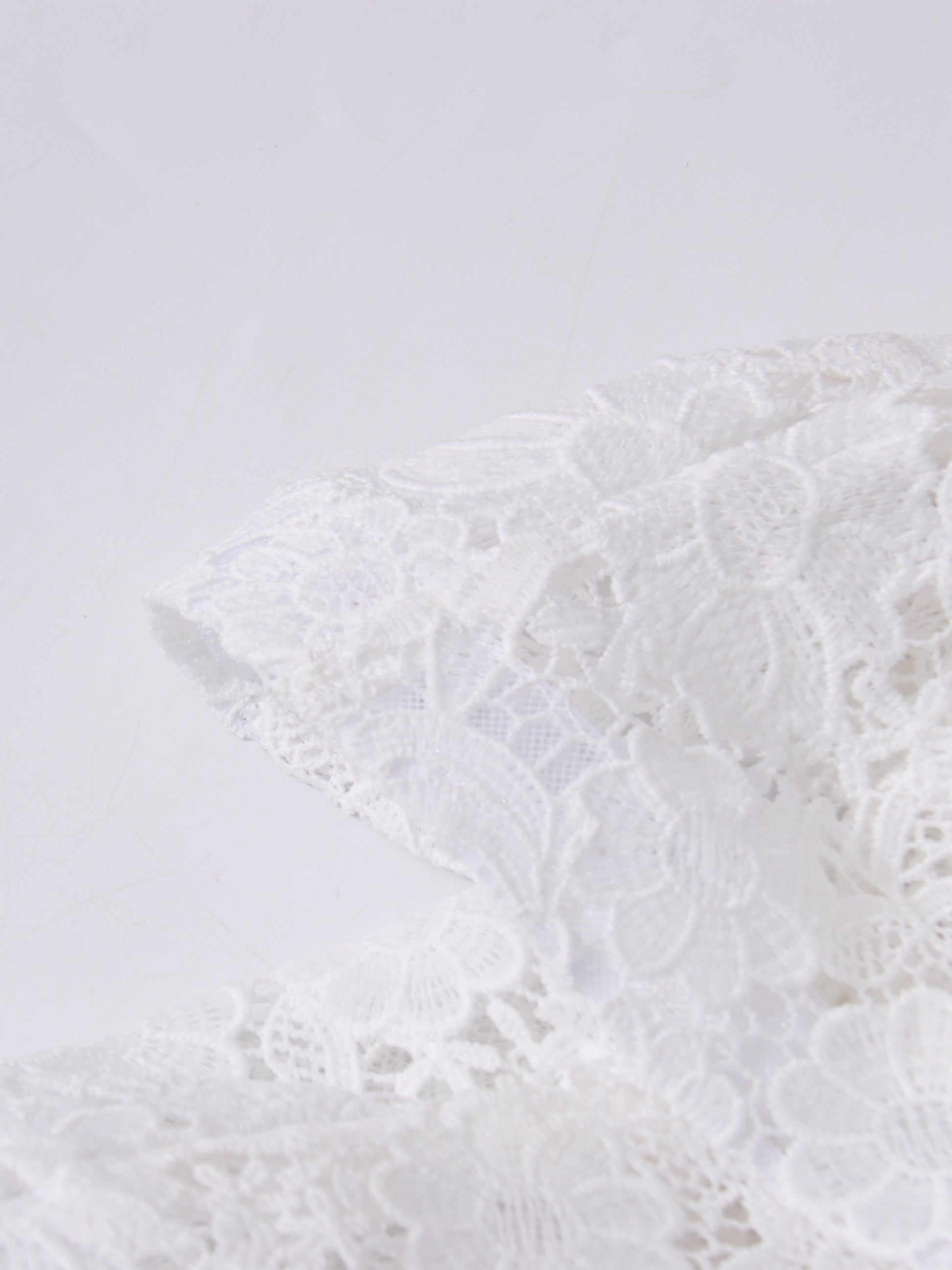 Solid Lace Ruffles Long Dress