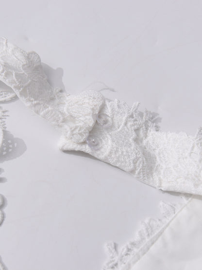 Solid Lace Ruffles Long Dress