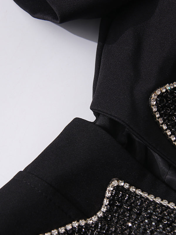 Patchwork Diamonds V-neck Short Dress