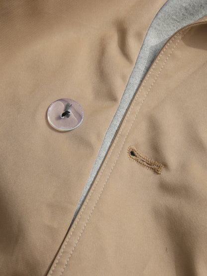 Khaki Hooded Double-Breasted Trench Coat