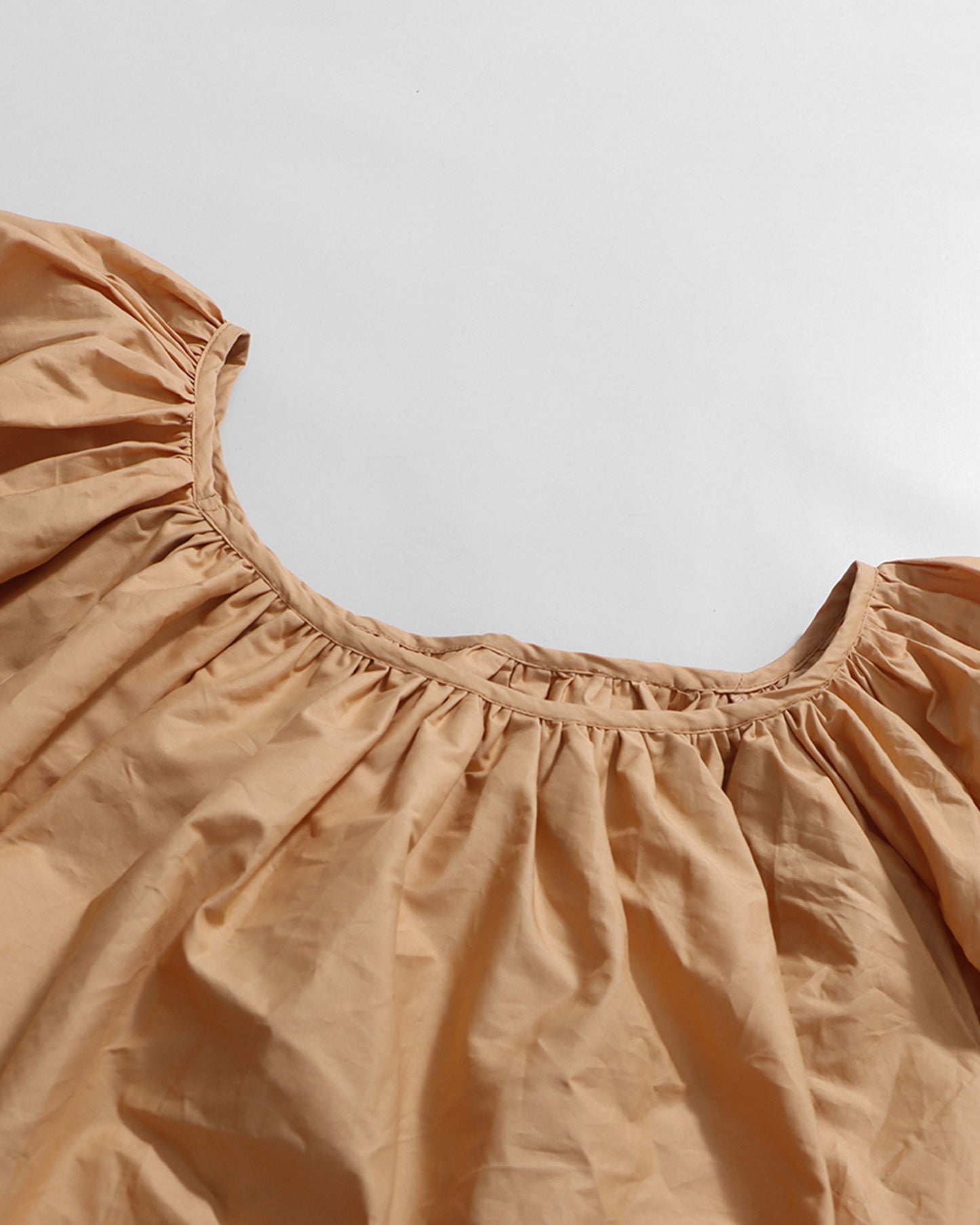 Khaki Off-Shoulder Drawstring Puff Sleeve Crop Top