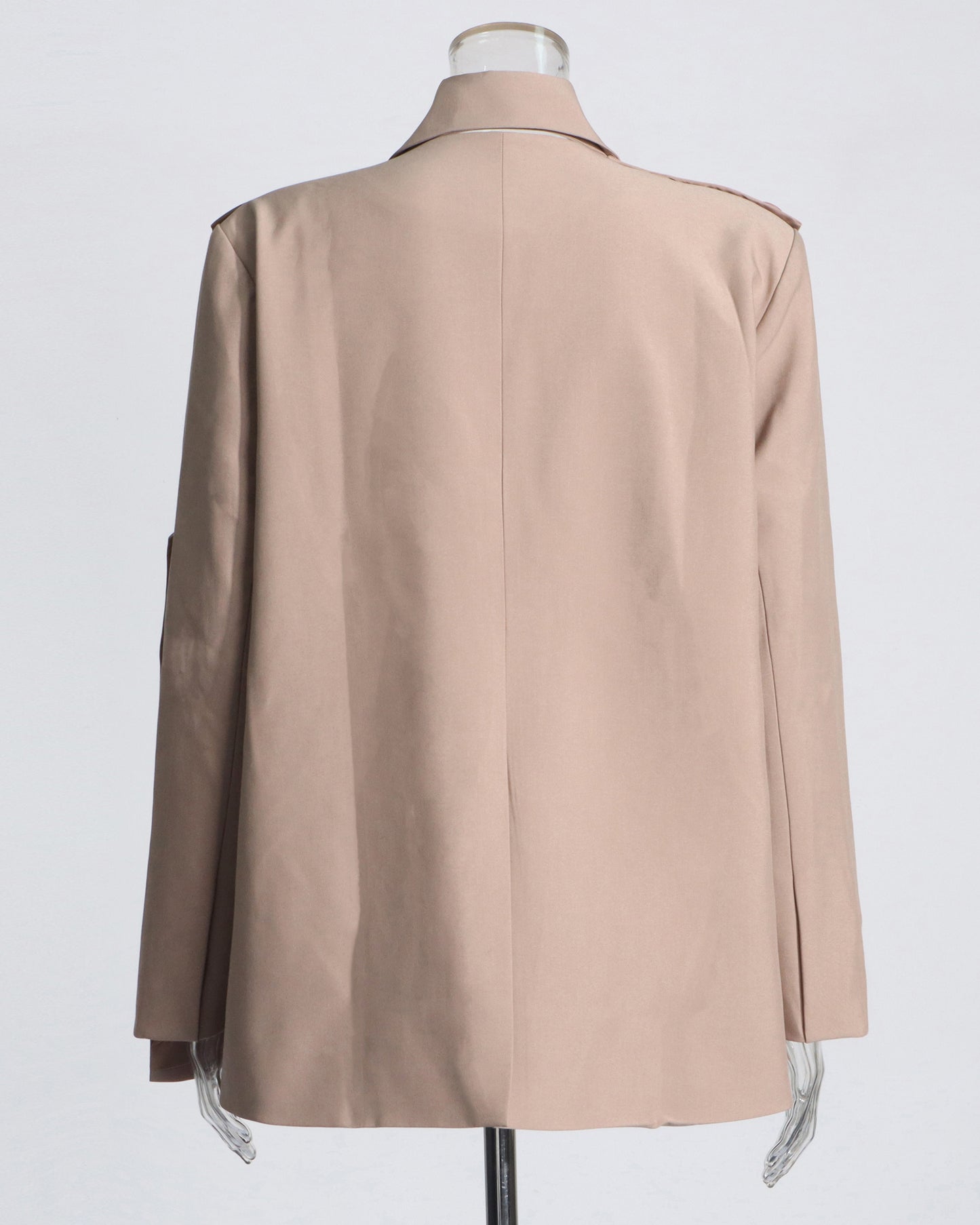 Khaki Oversized Blazer with Shoulder Buttons