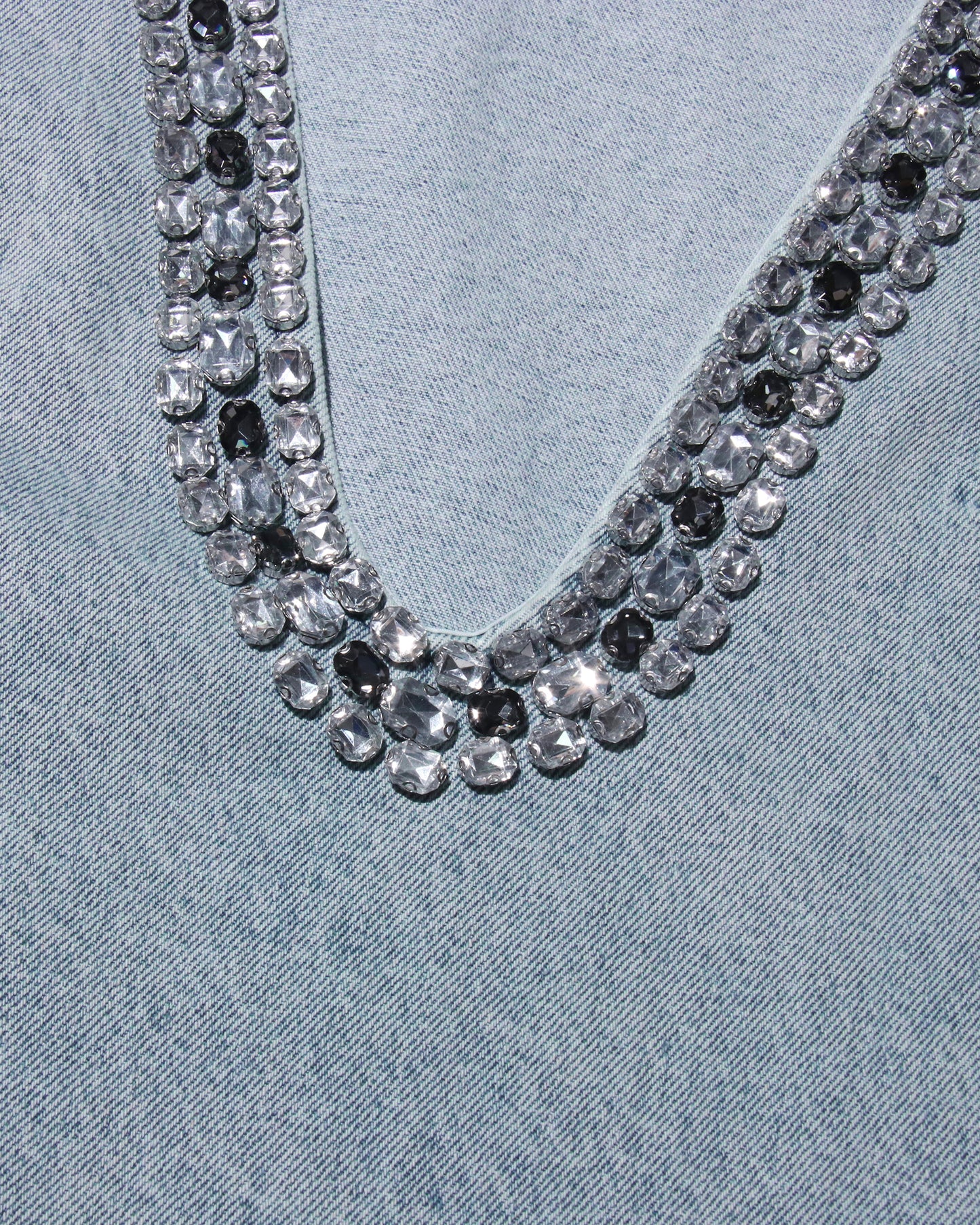 Light Blue Sleeveless Dress with Crystal Trim