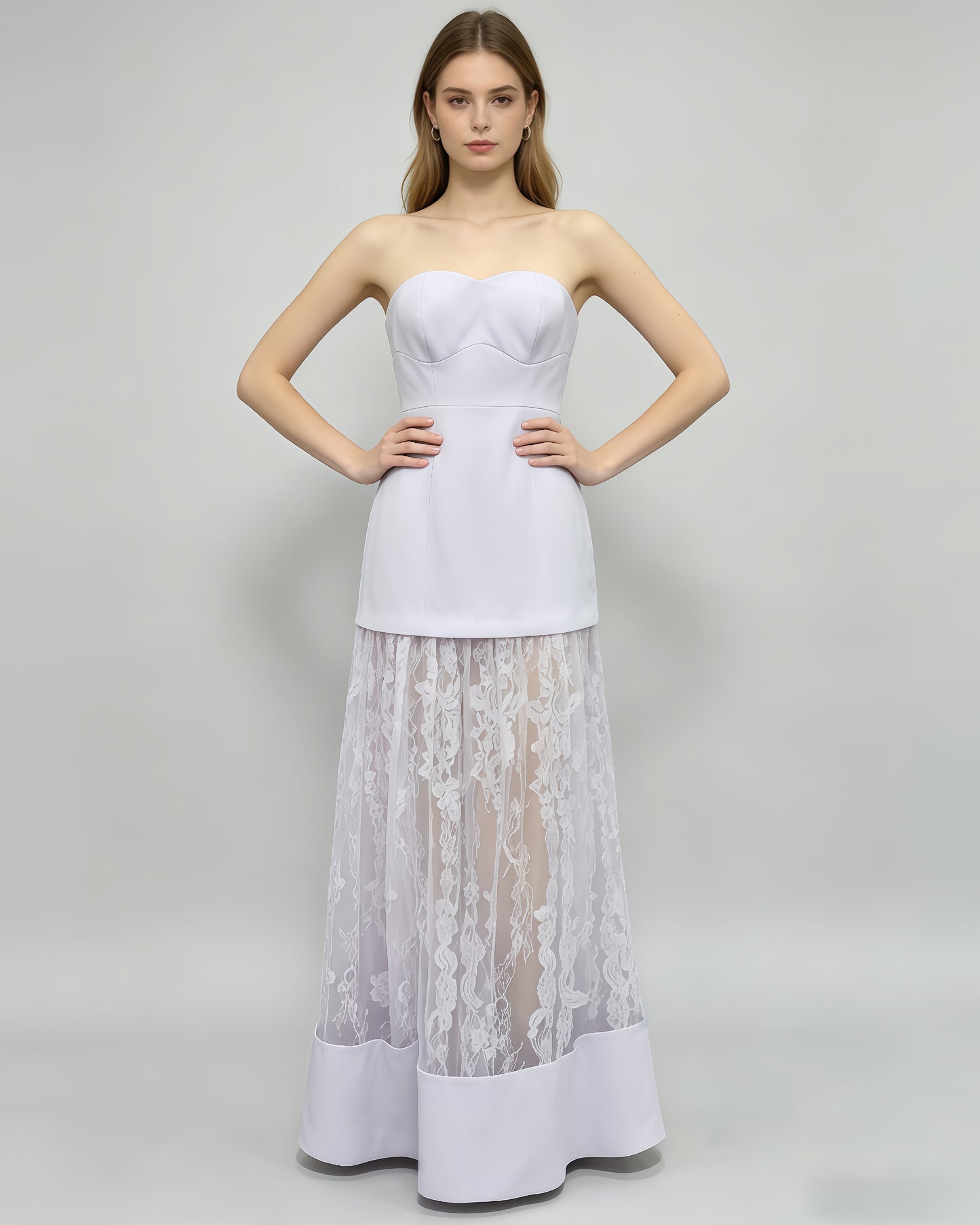 Light Purple Sweetheart Lace Mermaid Gown