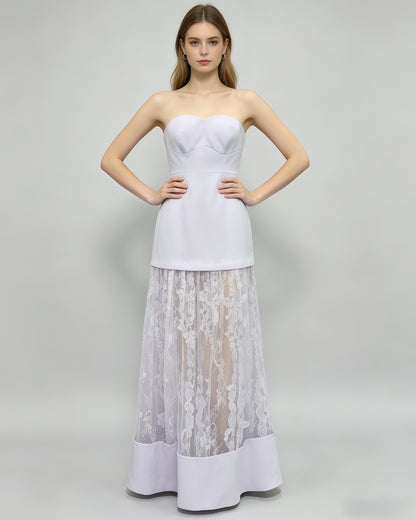 Light Purple Sweetheart Lace Mermaid Gown