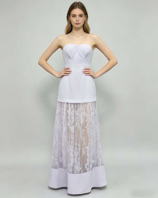 Light Purple Sweetheart Lace Mermaid Gown