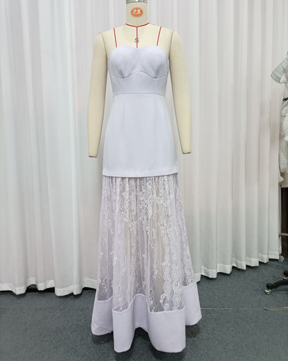 Light Purple Sweetheart Lace Mermaid Gown