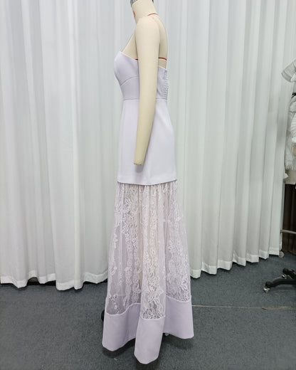 Light Purple Sweetheart Lace Mermaid Gown