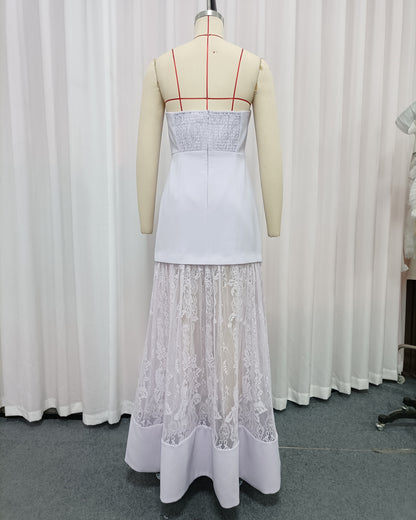 Light Purple Sweetheart Lace Mermaid Gown
