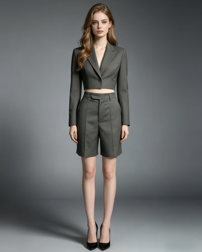 Neutral Grey Smart Casual Shorts