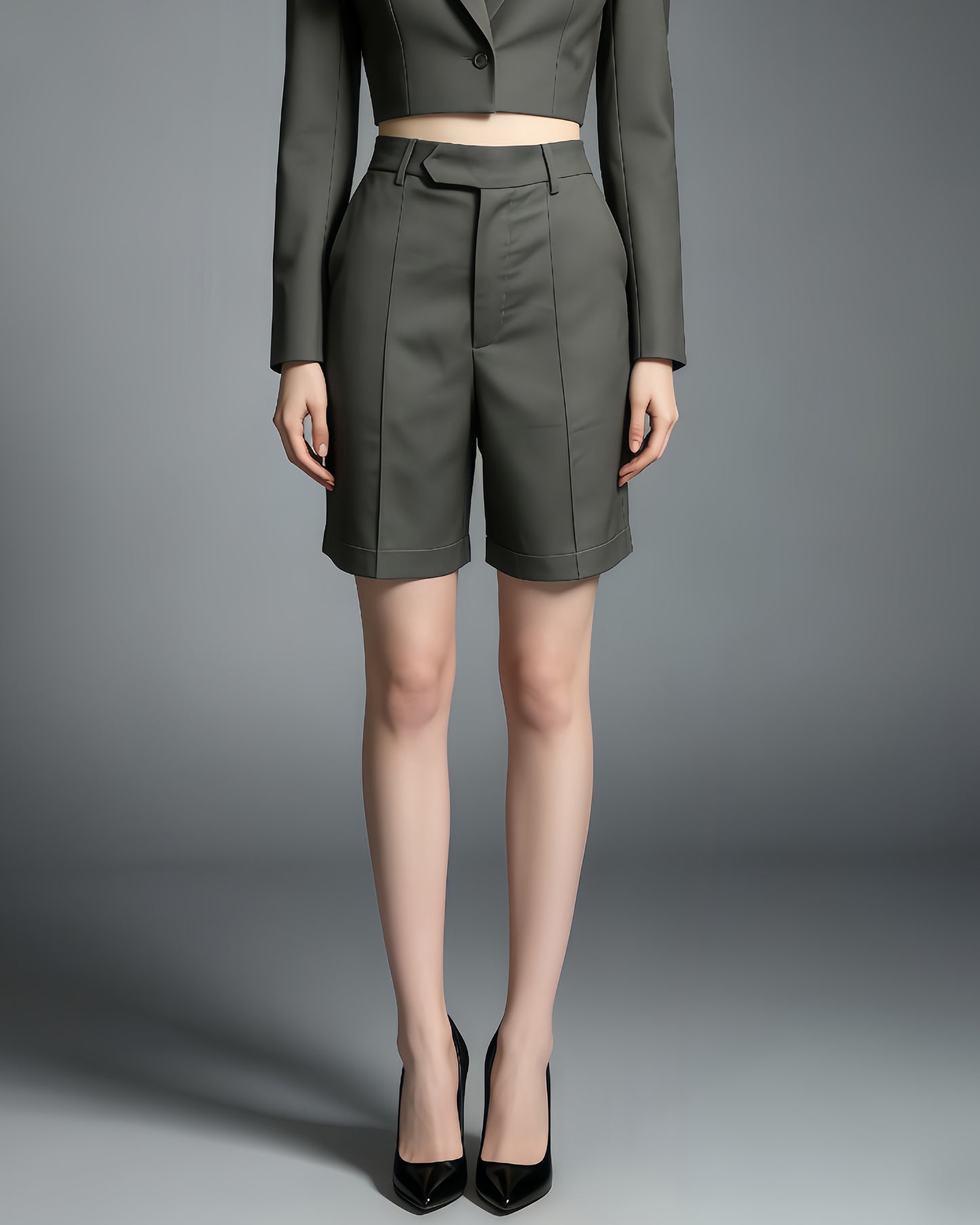 Neutral Grey Smart Casual Shorts