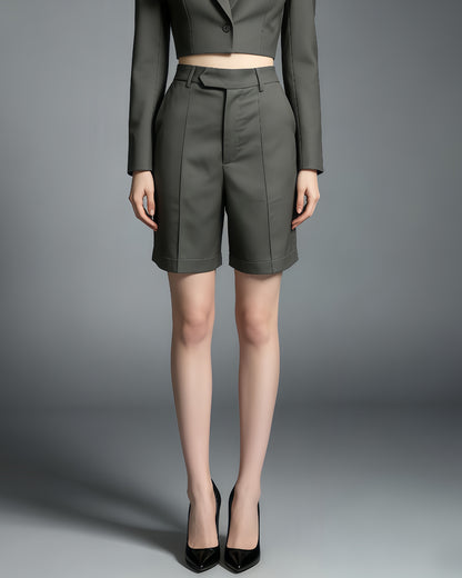 Neutral Grey Smart Casual Shorts