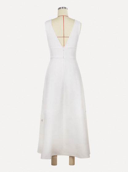 Patchwork Diamonds V-neck Long Dress