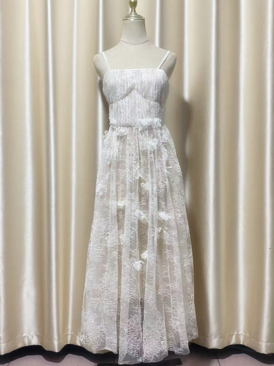 Elegant Solid Patchwork Mesh Midi Dress