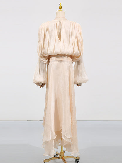 Solid Long Sleeveless Long Dress