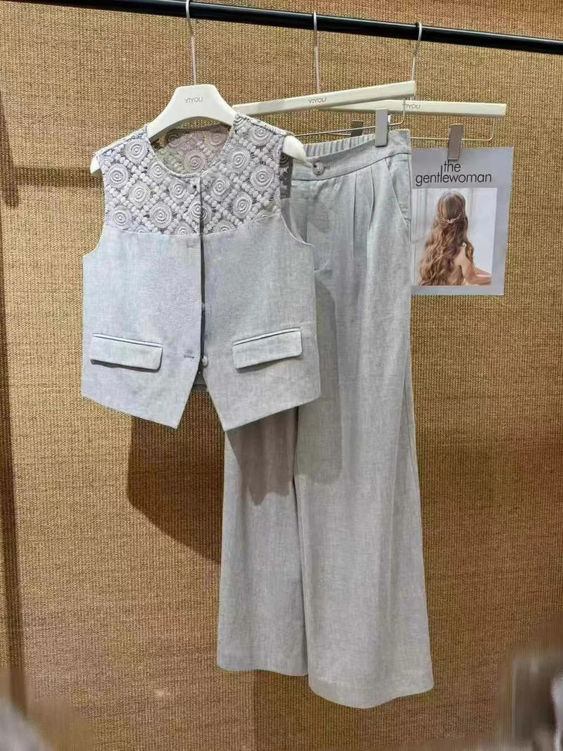Sleeveless Solid Two Piece Set